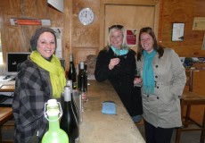 Rachael & Kelly tasting the wines at Velo Wines on a Tamar Valley Wine Tour