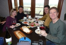 Lisa, Deb, David & Mark indulging in the lunch platter at Moores Hill Estate on the Platinum Tamar V